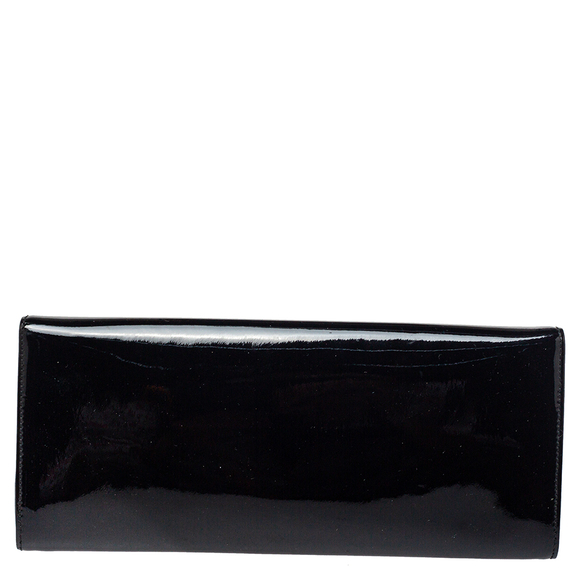 GUCCI Black Patent Leather and Resin Studded Broadway Evening Clutch - Picture 4 of 9